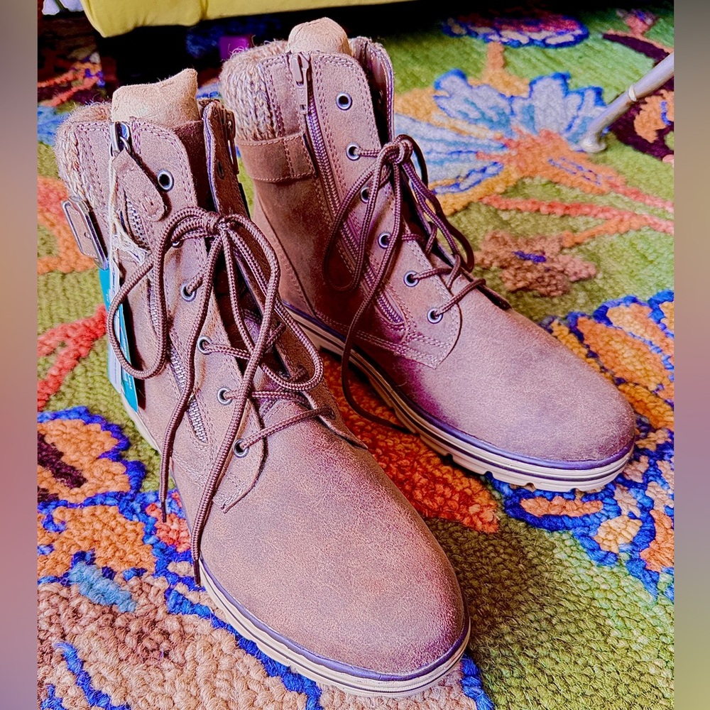 Women's Brown Lace-Up Ankle Boots by Cliff’s